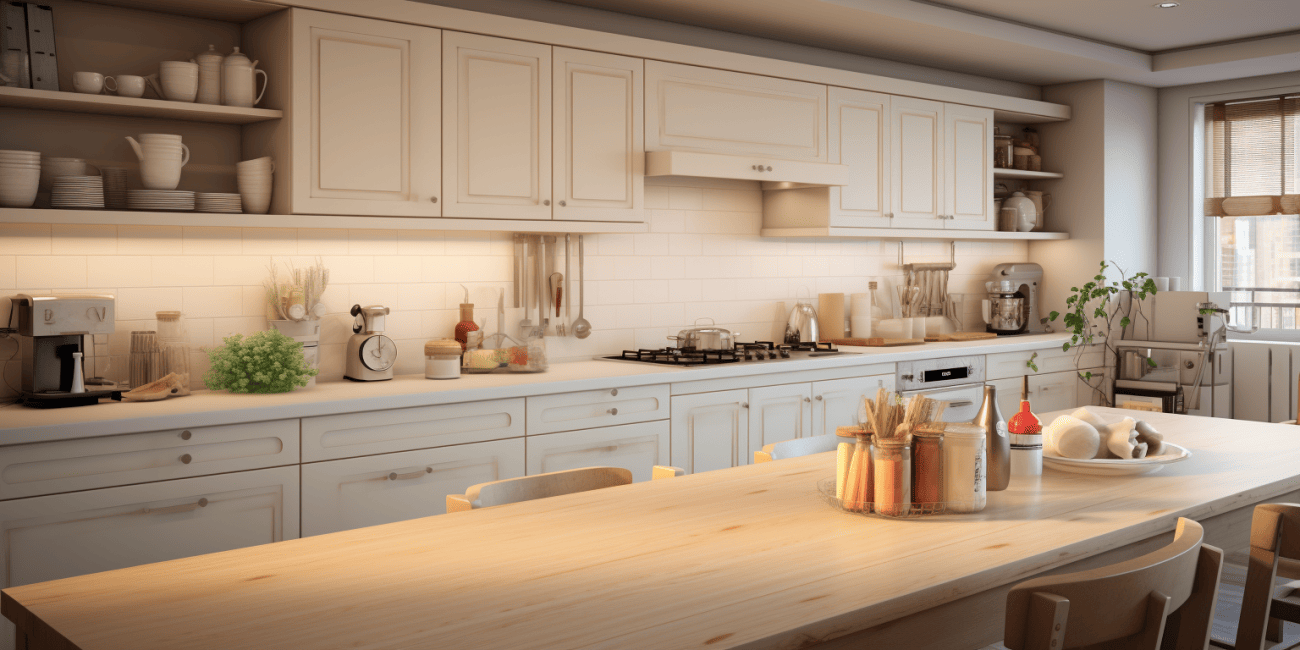 Pristine clean kitchen post-dinner